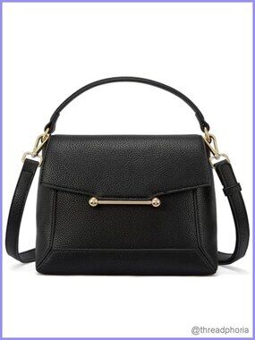 Vegan Leather Crossbody Purse with Magnetic Flap Adjustable Strap